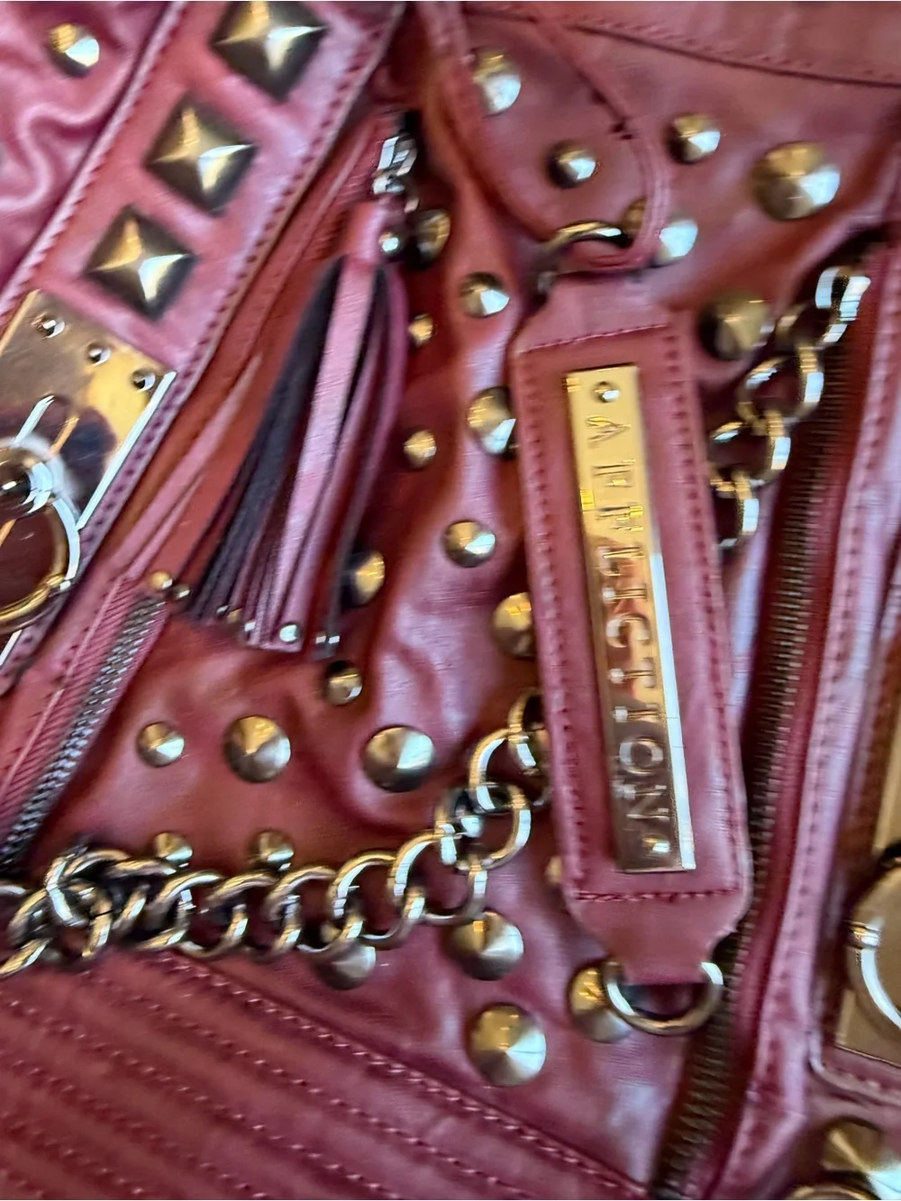 Y2K Affliction Edgy Studded Handbag Purse Tote Steampunk Metal Bag Emo Goth Rock